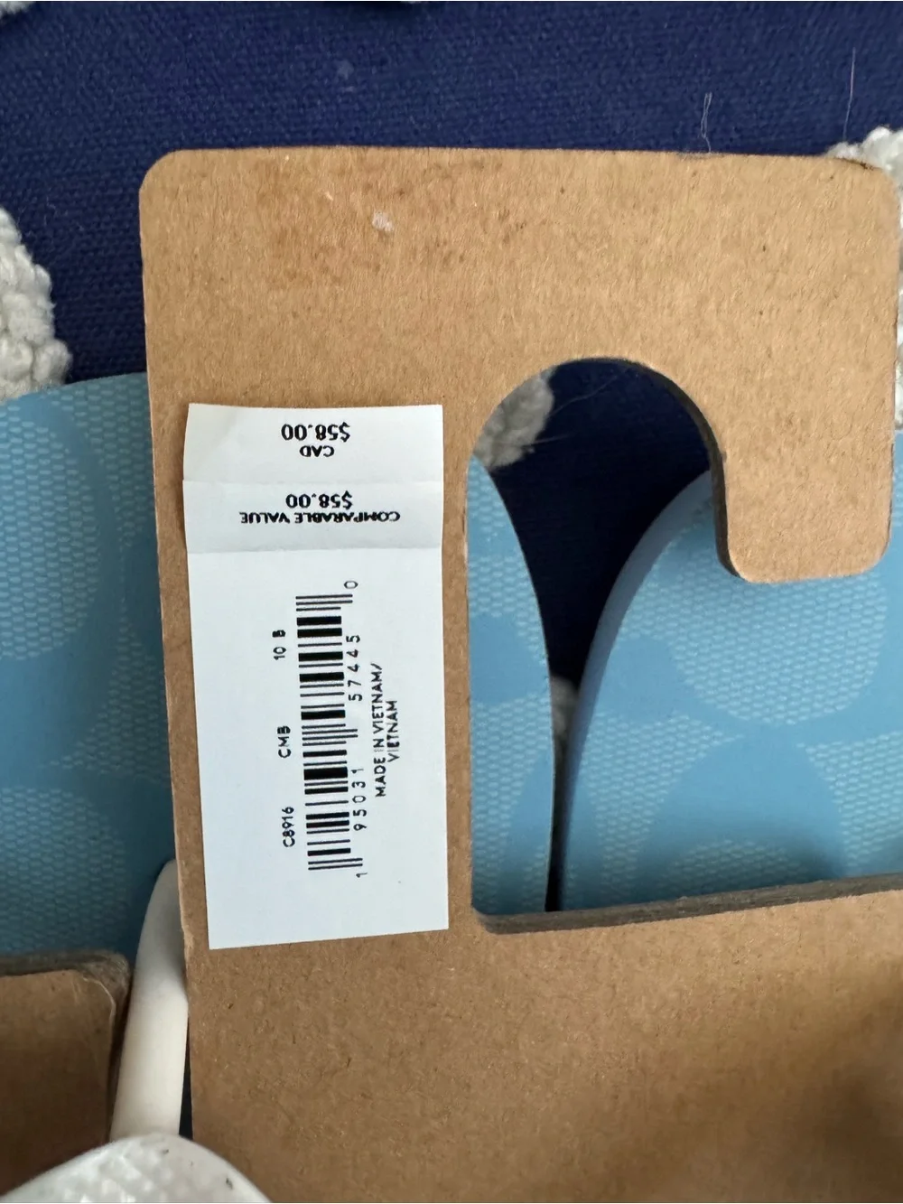 Coach Blue Flip Flop Sandals with Cream Straps - Picture 3 of 3